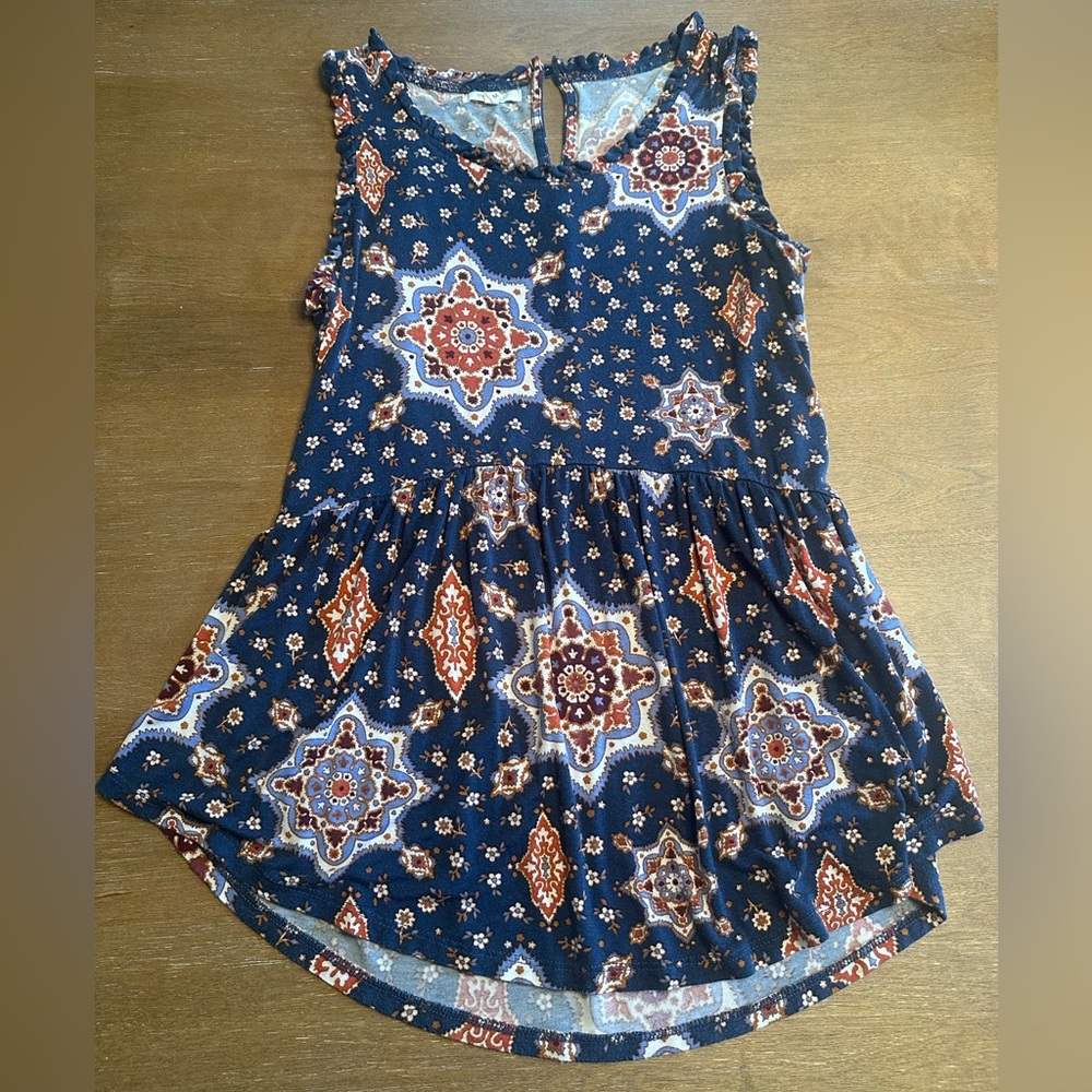 Maurices Navy Patterned Blouse